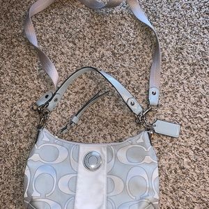 gray coach purse